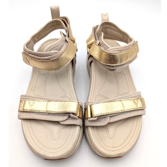 Vionic Walk Max Wanderer Sandal Women's Hook & Loop Gold Size US7.5 EU38 - Picture 10 of 11